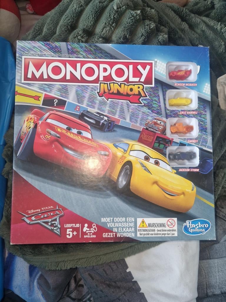 Monopoly Junior Cars Disney Pixar Bordspel, Drie of vier spelers, Ophalen, Gebruikt, Hasbro Gaming