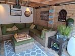 Complete loungeset met comfortabele kussens, 5 zitplaatsen, Gebruikt, Bank, Ophalen of Verzenden