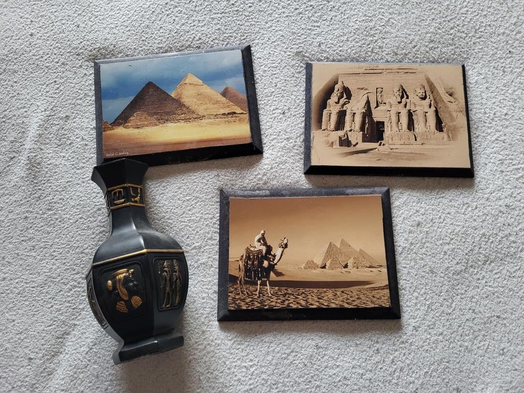 Schilderijtjes en vaas uit egypte, Ophalen, Minder dan 50 cm, Schilderij, Minder dan 50 cm
