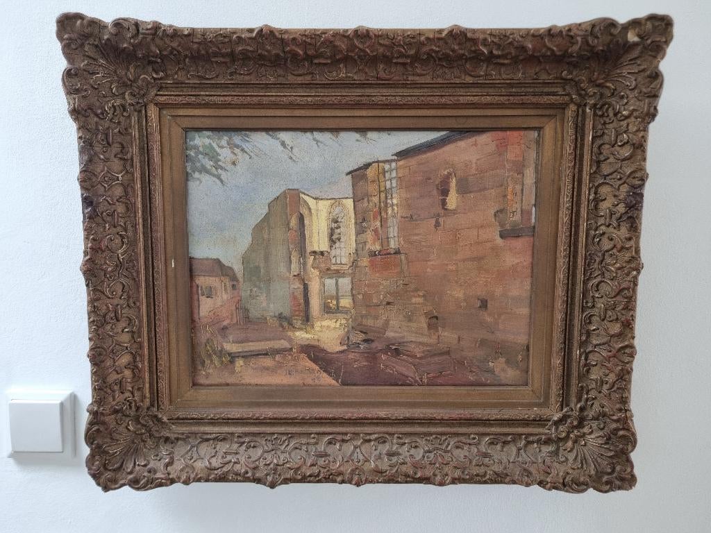 Schilderij Oosterbeek 1948 Jan Eijbersen, Ophalen