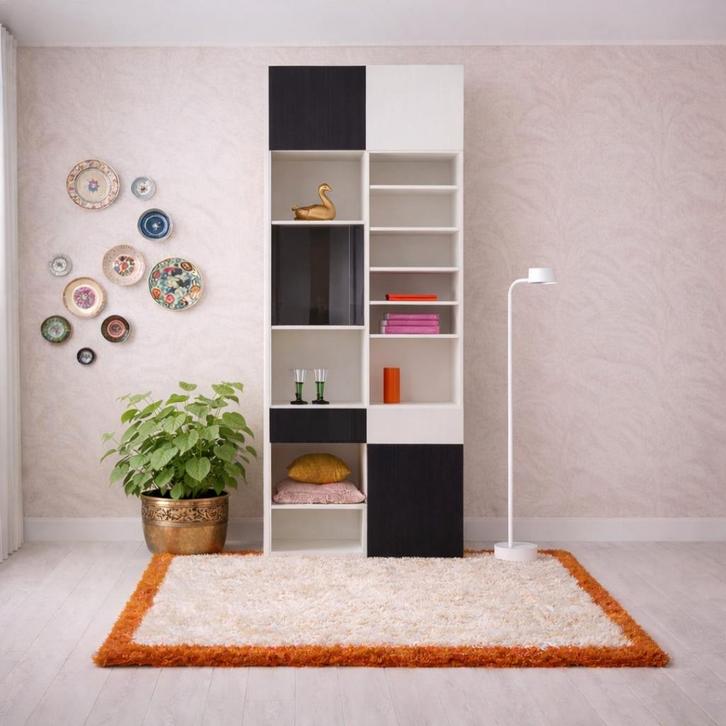 Zwart witte Dutch Design wandkast - wandmeubel, Huis en Inrichting, Kasten | Overige, Ophalen of Verzenden