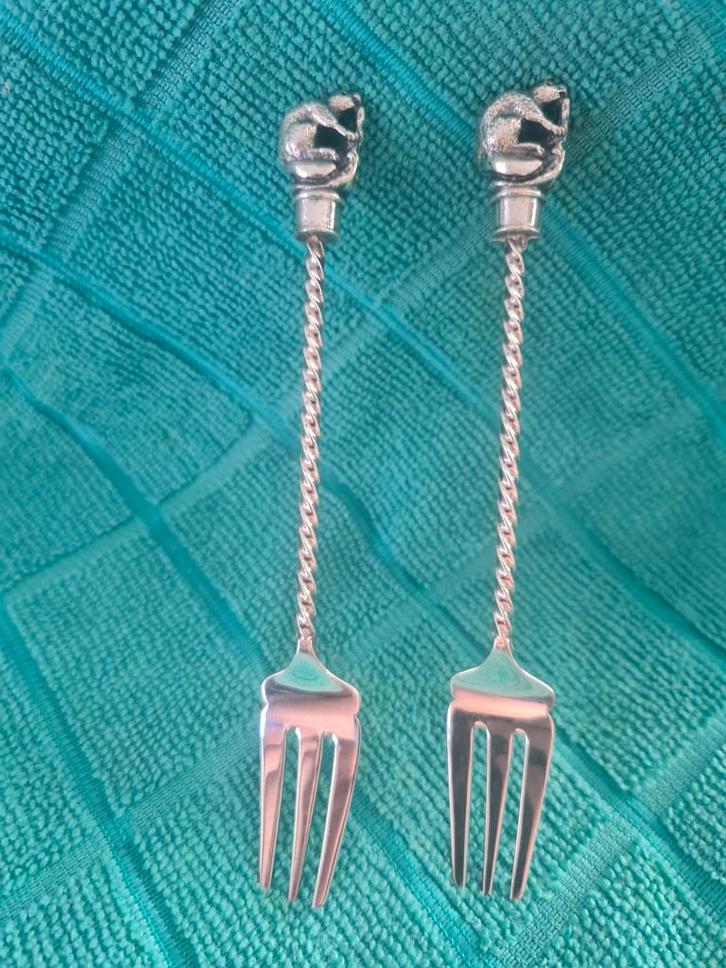 Set van 2 WMF cocktailvorkjes met Bevers, Antiek en Kunst, Antiek | Bestek, Ophalen