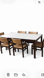 Pastoe eetkamerset 6 stoelen +tafel in goede staat, Ophalen, Gebruikt, Rechthoekig, 50 tot 100 cm