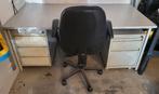 Stevig metalen bureau ideaal voor werk en of hobby incl., Huis en Inrichting, Bureaus, Ophalen, Met lades, Gebruikt, Metaal