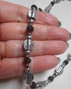Zilveren vintage collier met granaat nr.324, Sieraden, Tassen en Uiterlijk, Kettingen, Verzenden, Zo goed als nieuw, Met edelsteen