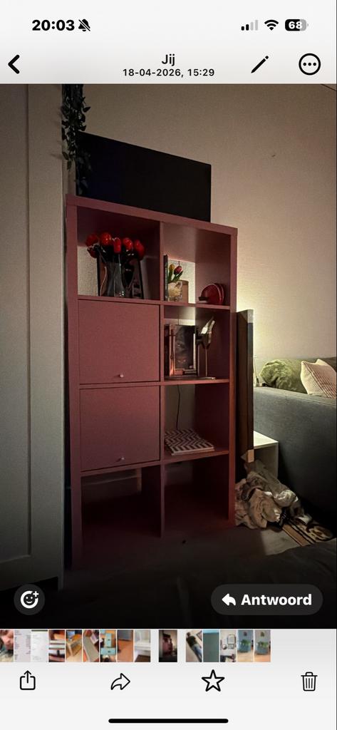 Roze Kallax Kast met Deuren - IKEA, Ophalen, Gebruikt