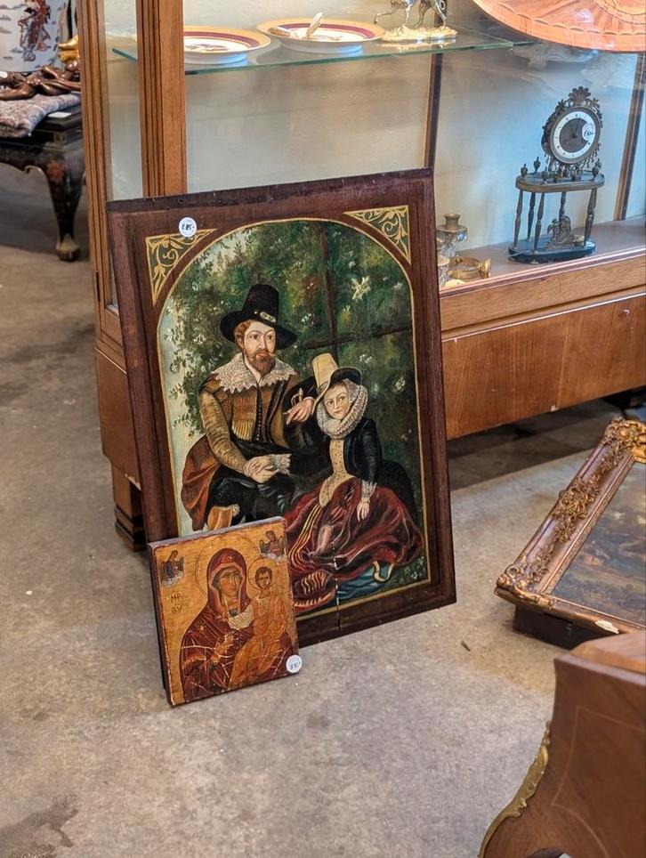 Antiek schilderij €85.   83x60, Antiek en Kunst, Kunst | Schilderijen | Klassiek, Ophalen