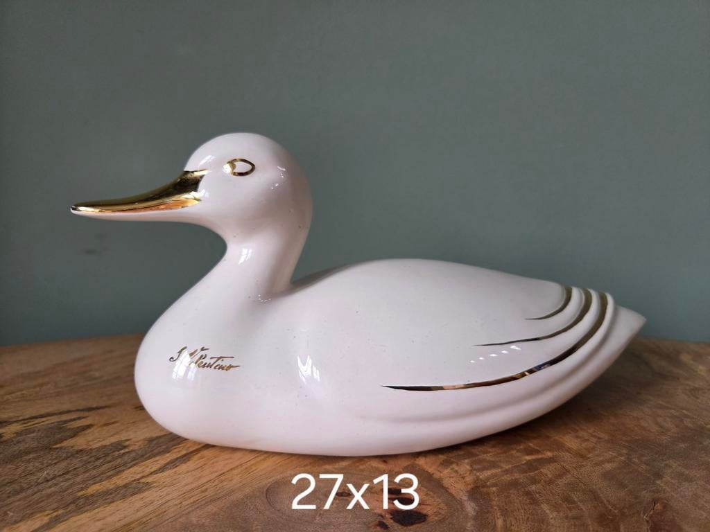 Decoratieve eend van porselein - Valentino, Huis en Inrichting, Woonaccessoires | Overige, Gebruikt, Ophalen of Verzenden