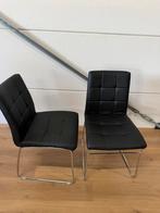Stoelen voor kantoor wachtruimte eetkamer zwart leer chroom, Huis en Inrichting, Stoelen, Ophalen, Elegance heating, Twee, Zwart