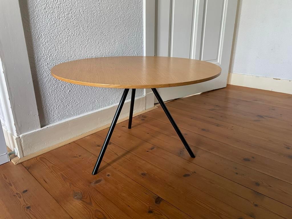 Goossens salontafel - Rond met metalen poten, Huis en Inrichting, Tafels | Salontafels, Ophalen, Gebruikt, Rond, 50 tot 100 cm