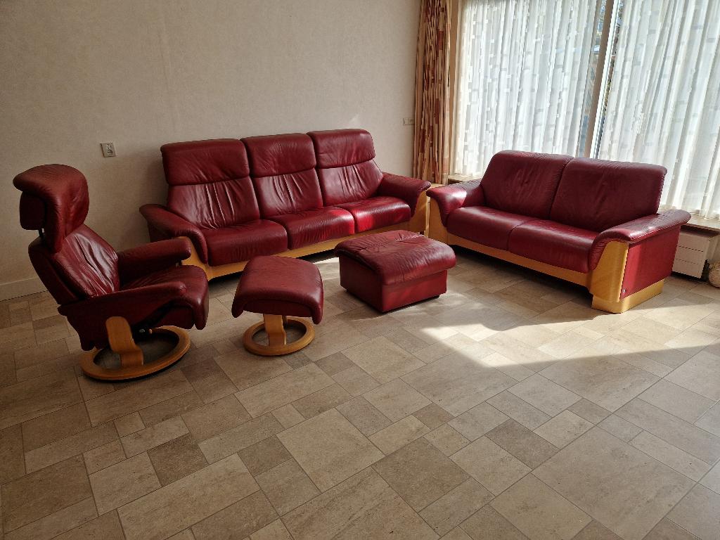 Zithoek stressless, Ophalen, Gebruikt, Leer