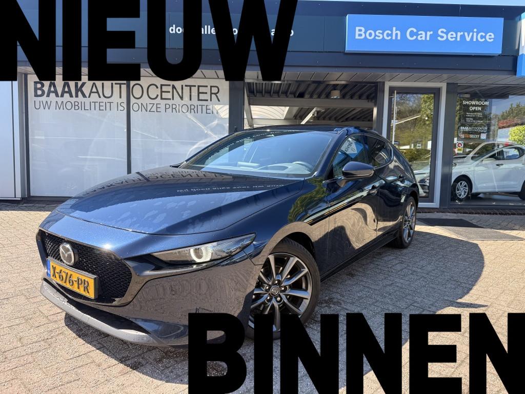 Mazda 3 2.0 e-SA-G Exclusive-Line | Leer | 360 | Bose, Gebruikt, Euro 6, 4 cilinders, Blauw