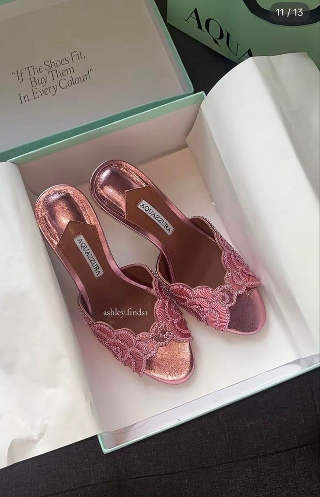 Aquazzura Designer Hakken - Roze met Kralen, Ophalen of Verzenden, Nieuw, Roze, Schoenen met hoge hakken