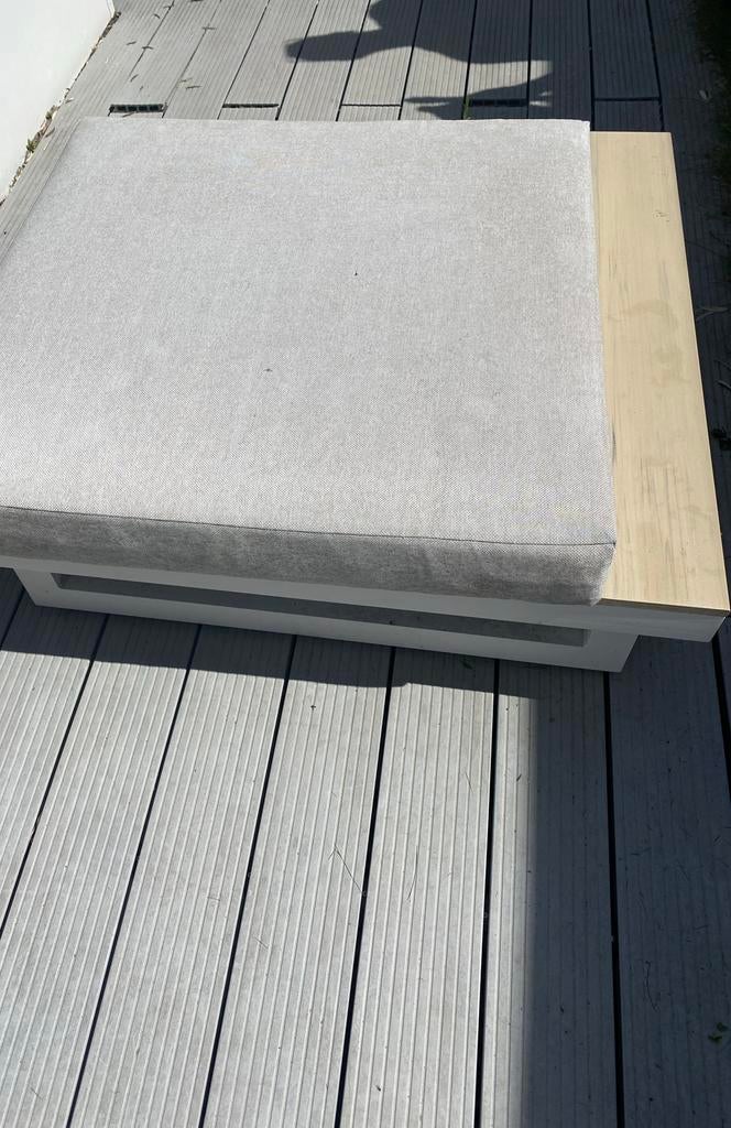 Life poef/bijzettafel, Tuin en Terras, Picknicktafels, Ophalen, Zo goed als nieuw, Vierkant, Overige materialen