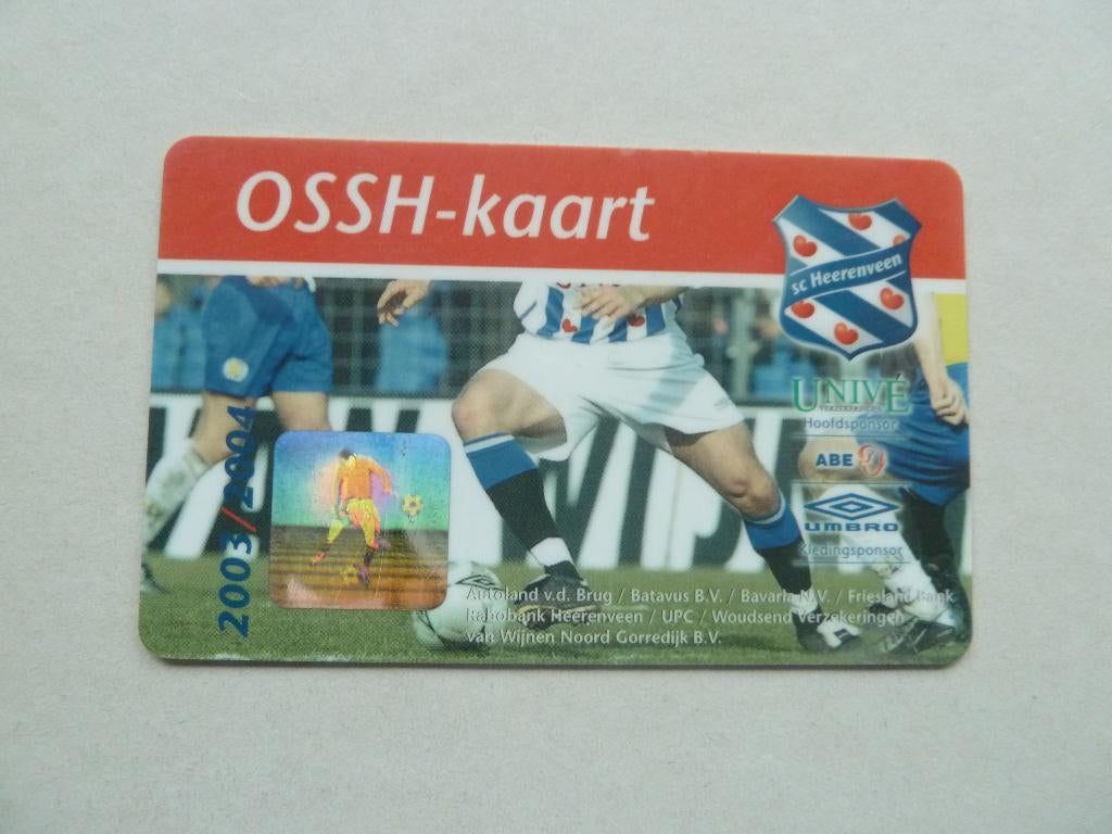 OSSH - kaart Sc Heerenveen. 2003/04  Paarse achterkant, Ophalen of Verzenden, Gebruikt, Overige binnenlandse clubs, Overige typen
