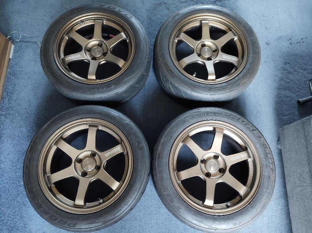 Volk Rays TE37 Sonic Bronze 4x100 16x8J +25 Toyo R888R, Ophalen