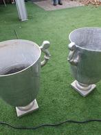 2 aluminium tuinvazen groot, Ophalen, 40 cm of meer, Zo goed als nieuw, Metaal