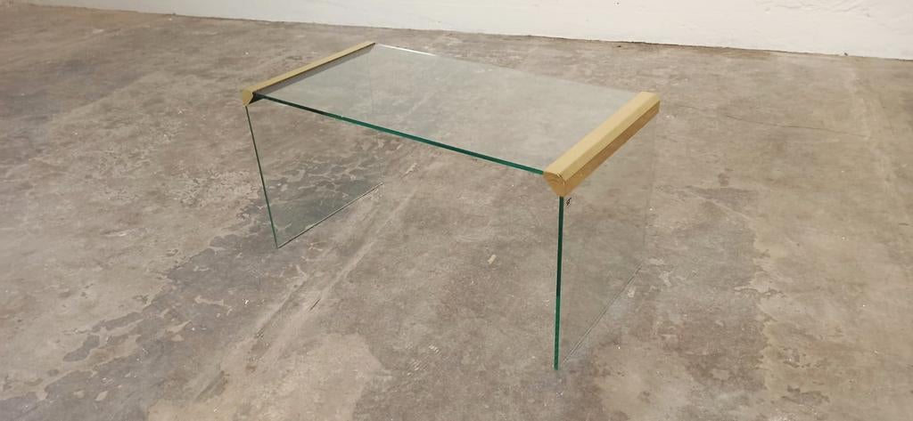 Vintage glas salontafel / bijzettafel, Gallotti & Radice, Ophalen, Tweedehands, Tweedehands, Tweedehands