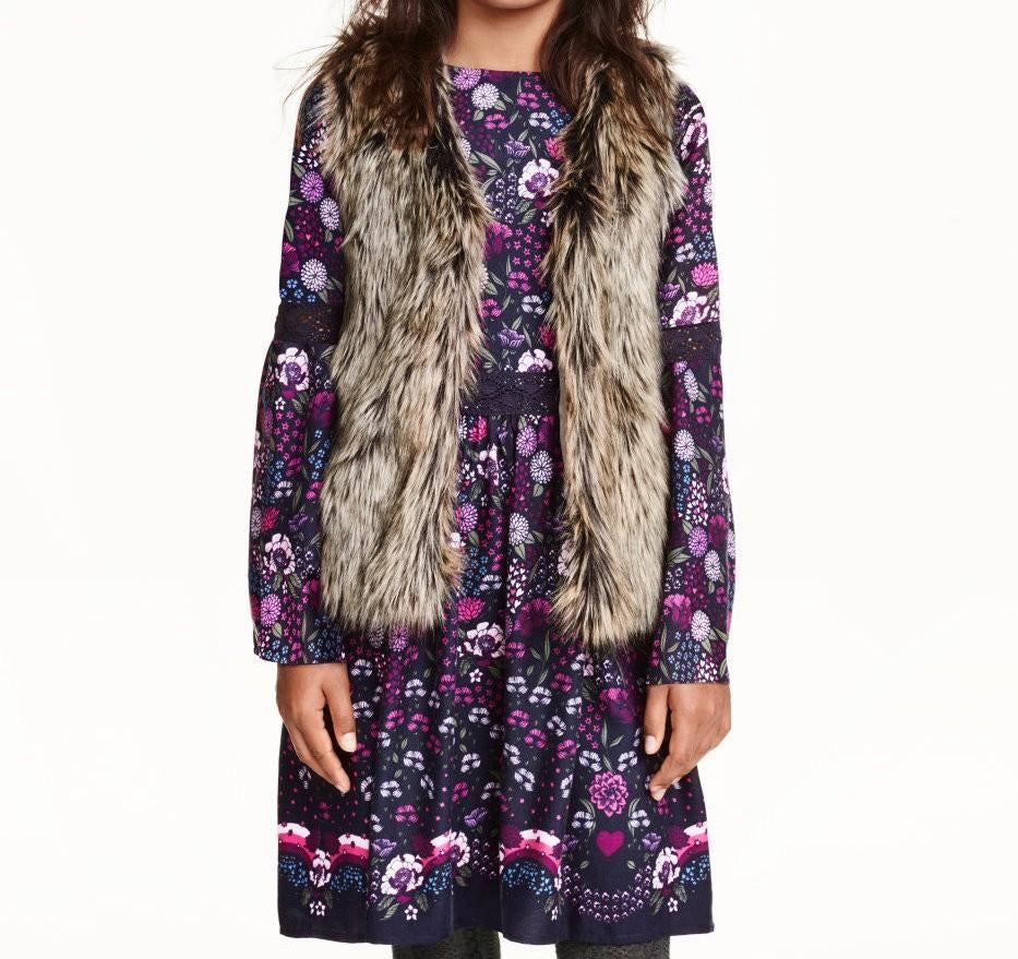 H&M gilet van imitatiebont bonten jas maat 146, Meisje, H&M, Nieuw, Ophalen of Verzenden