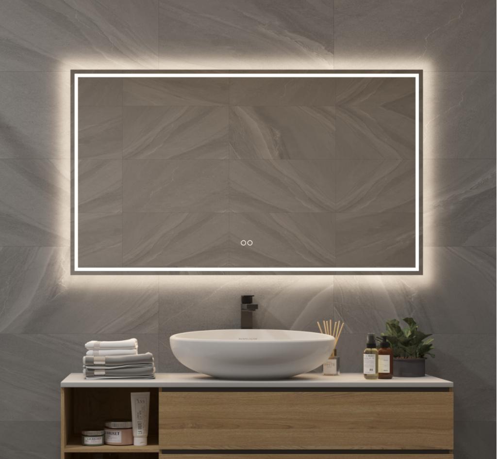 LED spiegel, kleurwissel en verwarming 120x70 cm, Huis en Inrichting, Badkamer | Badkamermeubels, 100 tot 150 cm, Info@designspiegels.nl