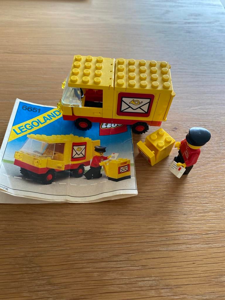 LEGO Legoland 6651 Postwagen met Postbode en Brievenbus, Gebruikt, Lego, Ophalen of Verzenden, LEGOLAND