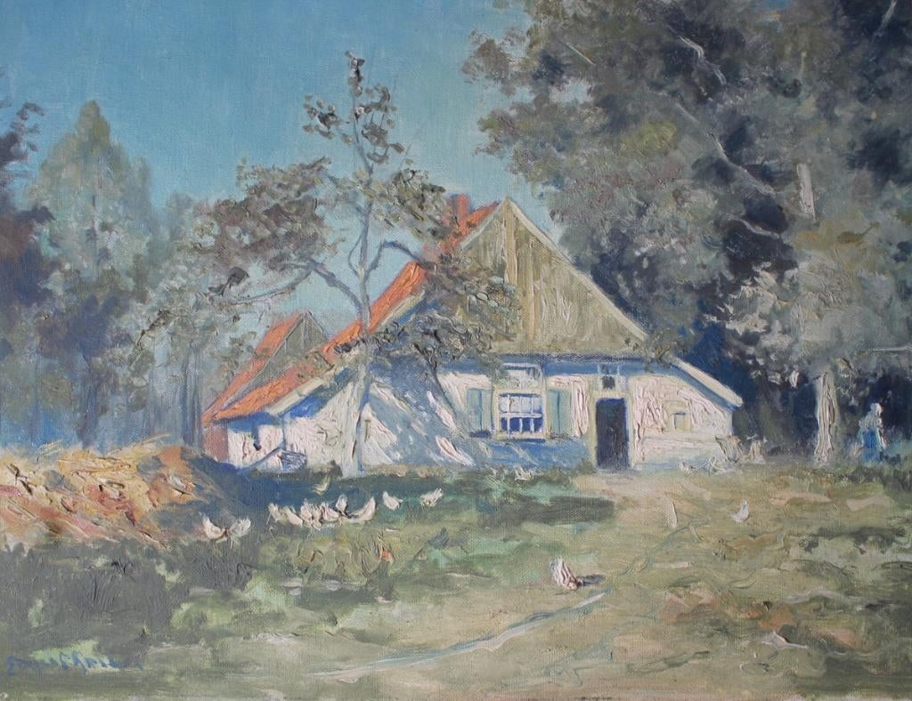 Zomer in Delden, olieverf/doek, gesigneerd., Verzenden