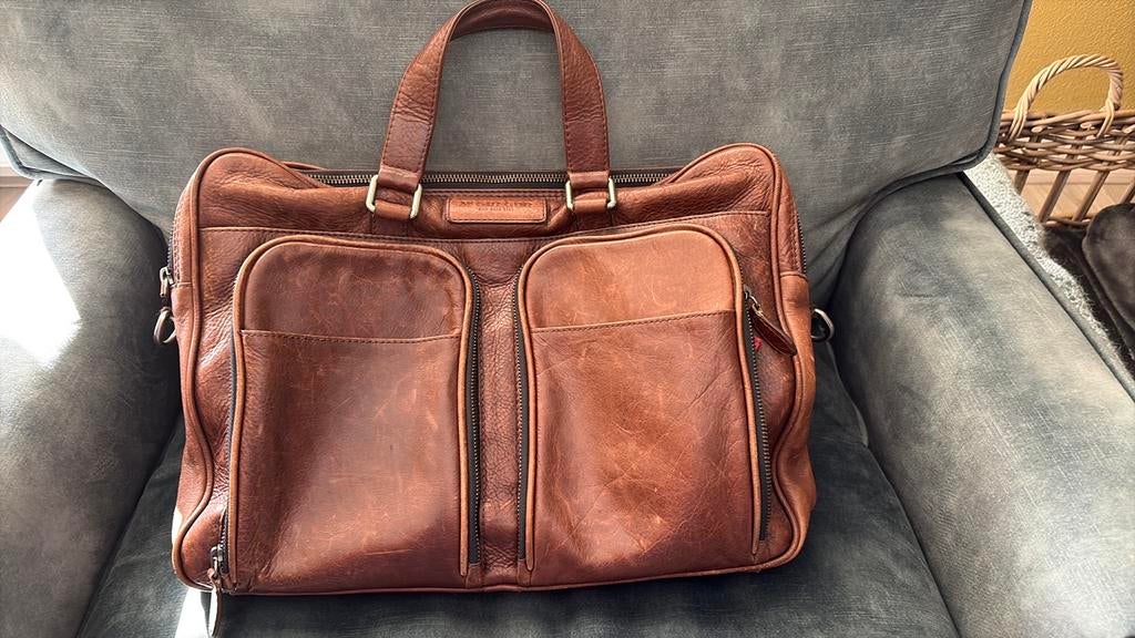 Lederen Mc Gregor aktetas, 40 tot 60 cm, Gebruikt, Bruin, Minder dan 35 cm