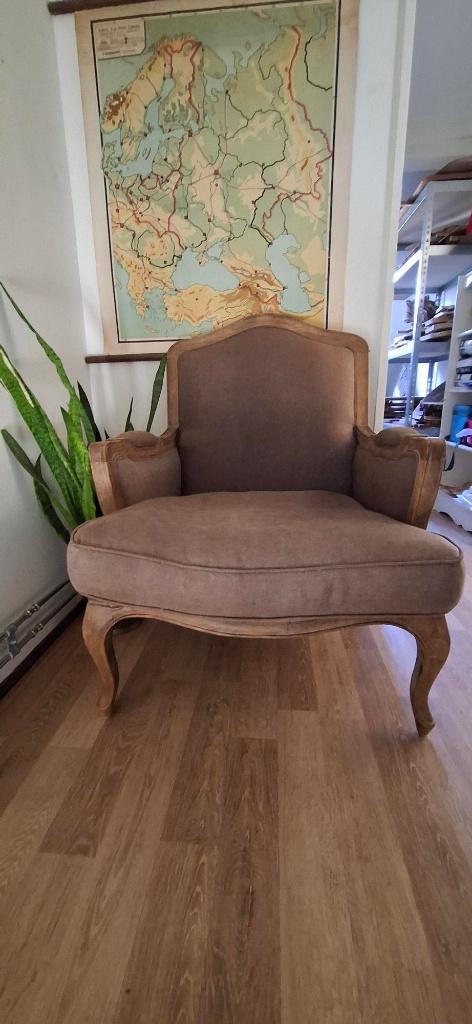 fauteuil Louis XV stijl kleur beige, Ophalen, Gebruikt, Minder dan 75 cm, 50 tot 75 cm
