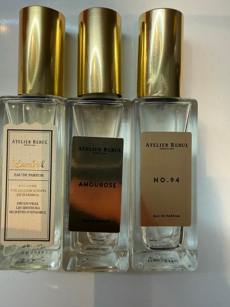 3x Atelier Rebul Parfums 12ml - Istanbul, Amourose, NO 94, Sieraden, Tassen en Uiterlijk, Ophalen of Verzenden, Gebruikt