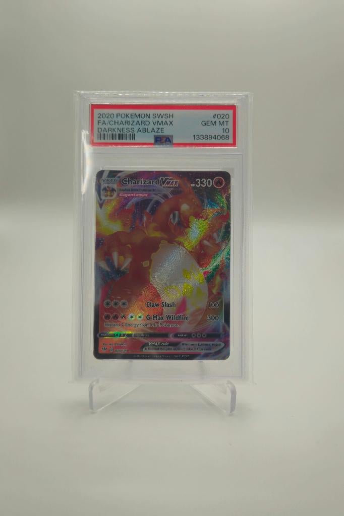 Charizard VMAX (DAA 20) Darkness Ablaze PSA 10, Ophalen of Verzenden, Zo goed als nieuw, Losse kaart