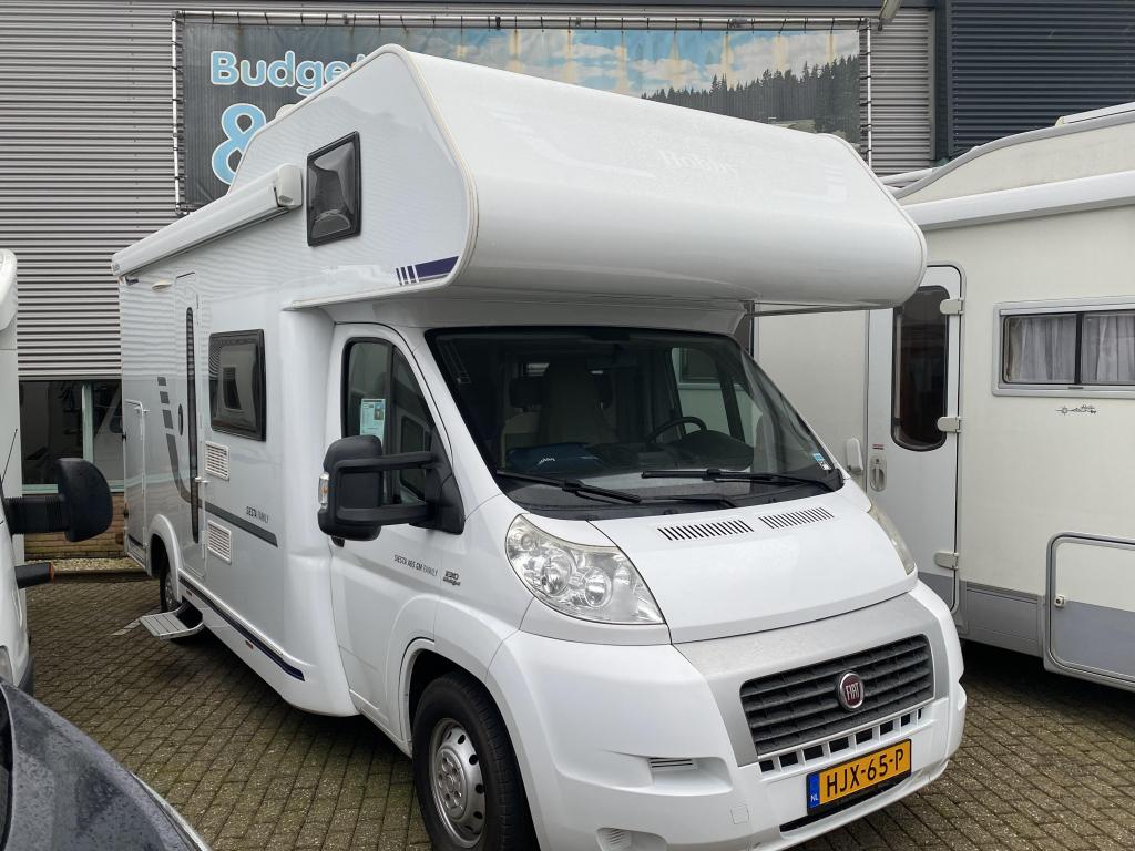 Hobby Siesta A 65 GM Familie 6 pers aut airco cruise cntr, Caravans en Kamperen, Campers, Ringverwarming, Fiat, Hobby, Luifel
