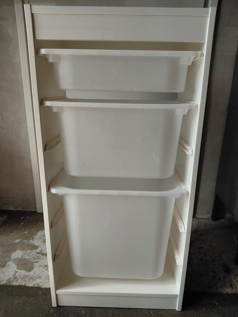 Ikea trofast met 3 opbergboxen, eventueel andere kleur boxen, Ophalen, Gebruikt