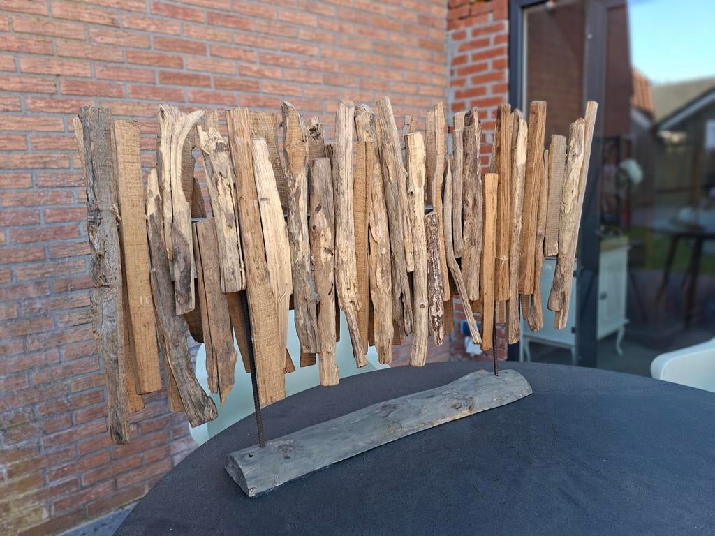 Raamdecoratie drijfhout anti-inkijk, Ophalen, Hout, Decoratieobject, Zo goed als nieuw