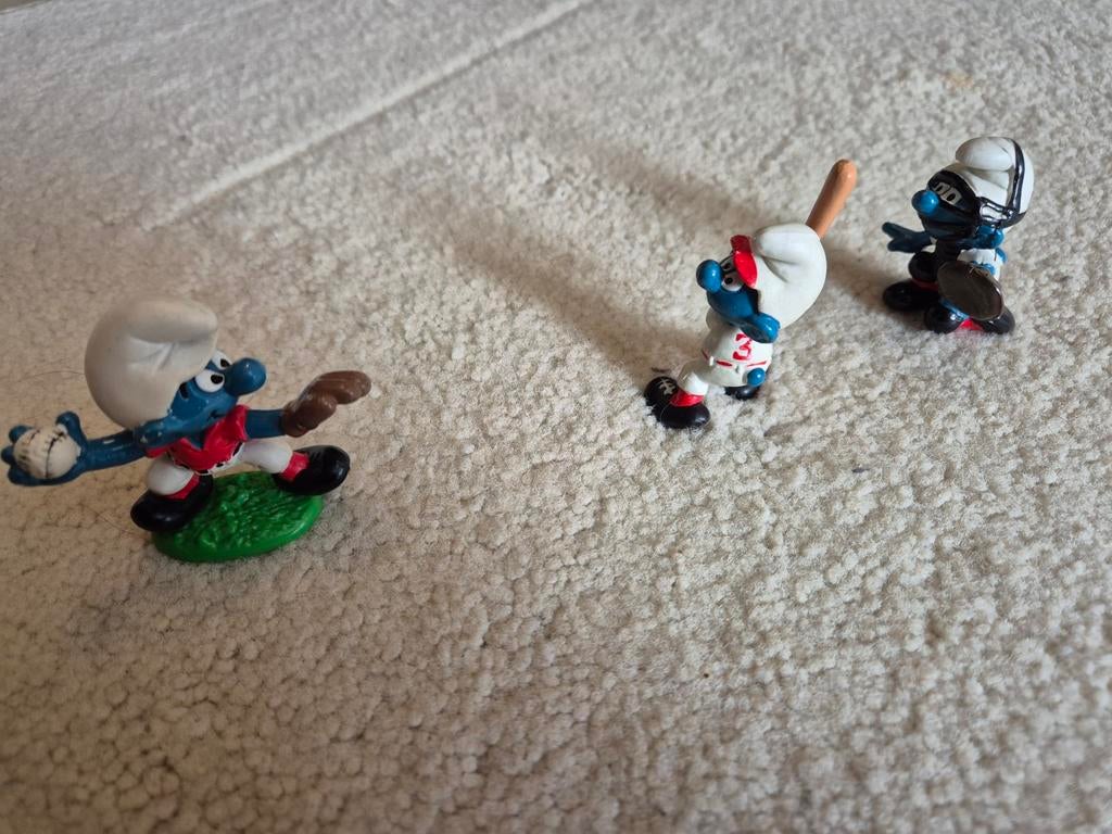 Smurfen honkbal set van 3, Ophalen of Verzenden
