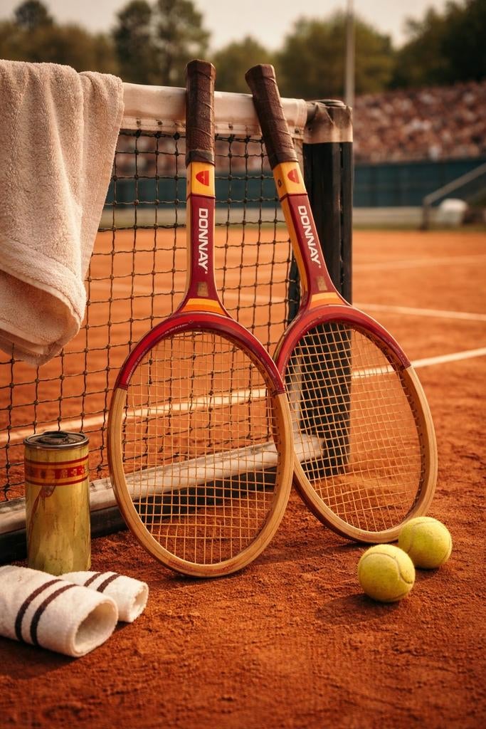 Donnay Scorer 2  vintage houten tennisrackets €75, Sport en Fitness, Tennis, Verzenden, Zo goed als nieuw, Racket, Overige merken
