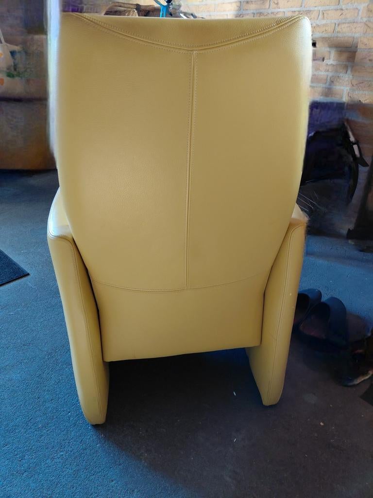 Twee leren fauteuils, Huis en Inrichting, Fauteuils, Ophalen, Gebruikt, 50 tot 75 cm, Leer