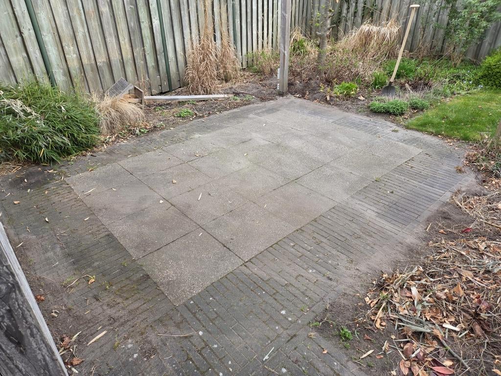 Terrastegels en insluitbanden, gratis, Ophalen of Verzenden, Gebruikt, Beton, Terrastegels