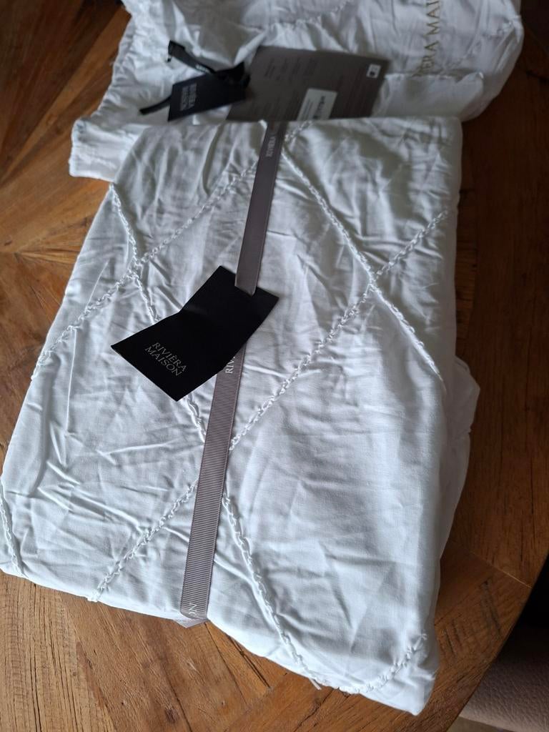 Riviera Maison Dekbedovertrek Elegance NIEUW lits-jumeaux, Huis en Inrichting, Slaapkamer | Beddengoed, Wit, Dekbedovertrek, Ophalen of Verzenden