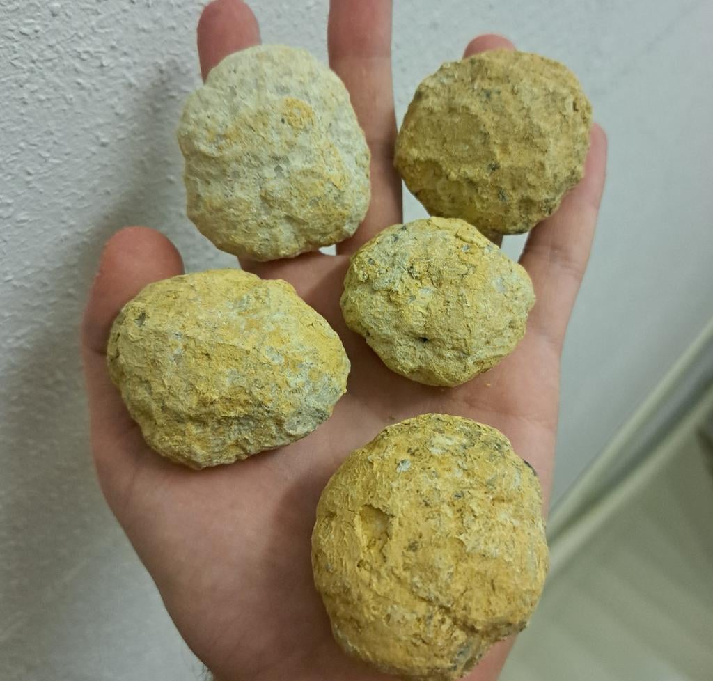 5x ongeopende Geode edelsteen Bergkristal bol edelstenen, Ophalen of Verzenden