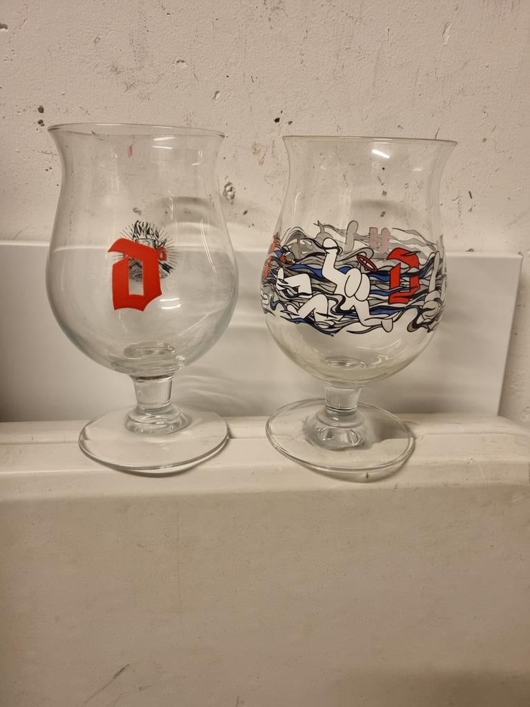 2 Duvel bierglazen collectors items, Verzamelen, Biermerken, Ophalen of Verzenden, Zo goed als nieuw, Glas of Glazen, Duvel