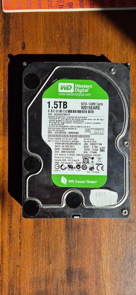 Western Digital 1.5 TB SATA harde schijf, Ophalen of Verzenden, Desktop
