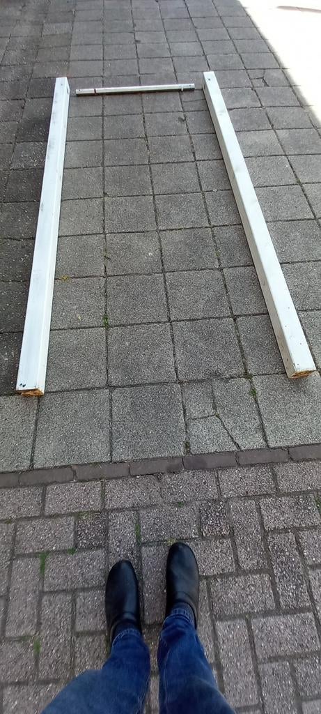 Duikelrek  palen 9x9 x250 cm met rvs buis 38 mm, Ophalen of Verzenden, Gebruikt, Overige typen