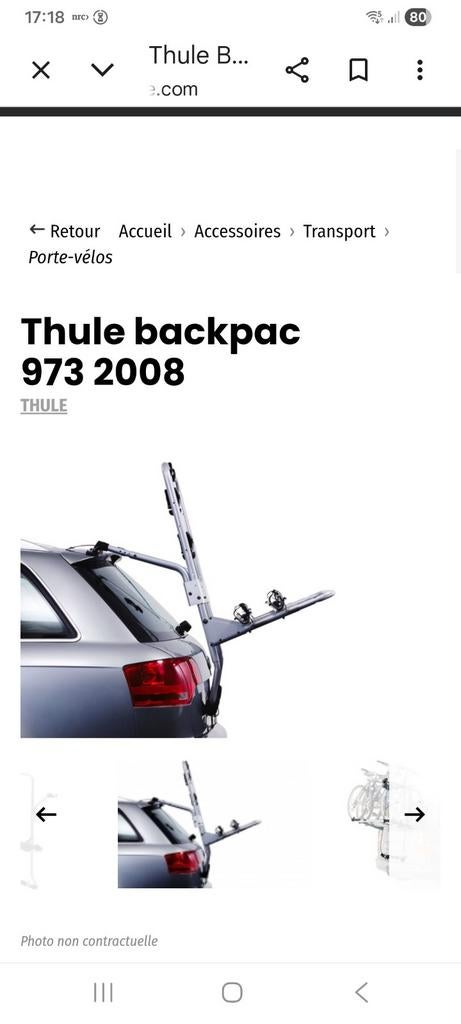 Thule BackPac 973 fietsendrager - weinig gebruikt, Auto diversen, Dakdragers, Ophalen of Verzenden, Zo goed als nieuw