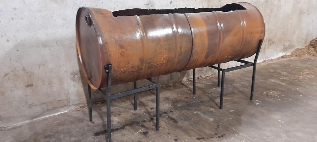 Stookton vuurkorf groot 160 cm lang met sterk onderstel, Ophalen