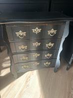 Zwarte houten ladekast 4 lades, Huis en Inrichting, Kasten | Ladekasten, Ophalen, Gebruikt, 50 tot 100 cm, Minder dan 100 cm