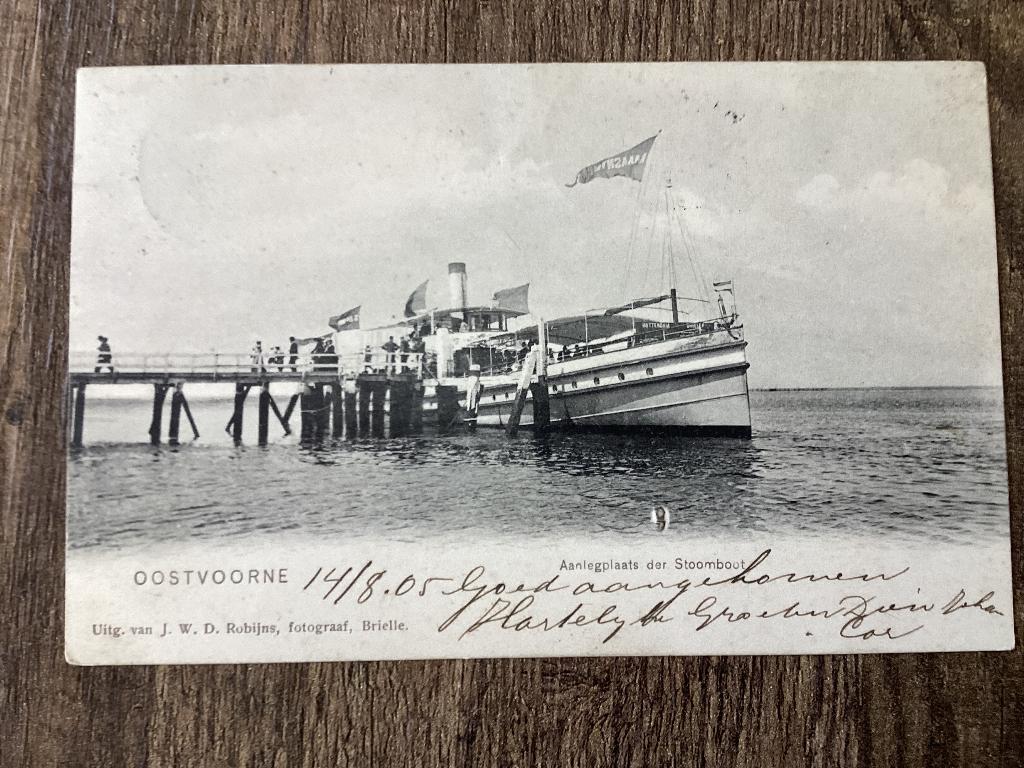 Oostvoorne. Veerboot, Ophalen of Verzenden, 1920 tot 1940, Gelopen, Zuid-Holland