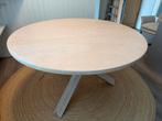Eettafel massief eiken rond 1.30m maatwerk whitewash, Huis en Inrichting, Tafels | Eettafels, Ophalen, Gebruikt, Rond, 50 tot 100 cm
