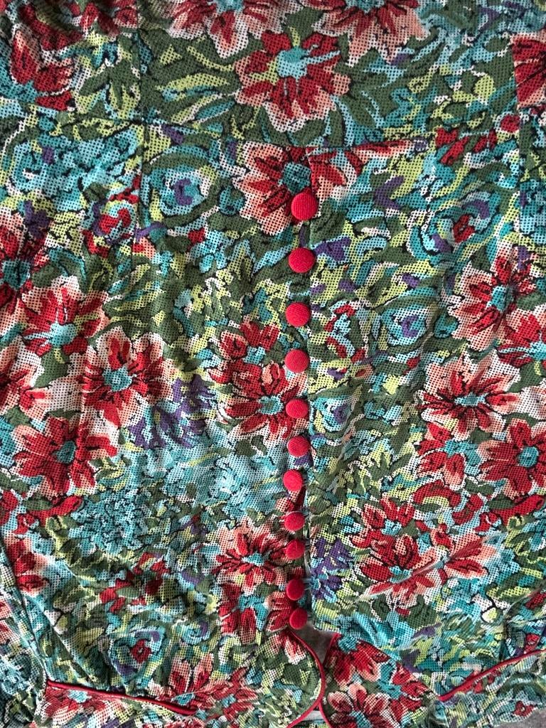 King Louie multi Turquoise/rood L, Kleding | Dames, Ophalen of Verzenden, Zo goed als nieuw, Maat 38/40 (M), Rood