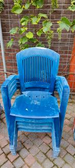 Tuinstoelen kunststof 4 stuks (handig bij bouwwerkzaamheden), Ophalen, Gebruikt, Kunststof