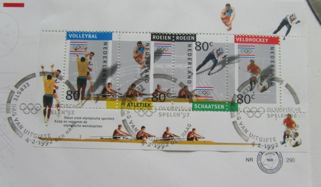 eerste dag enveloppe   OLYMPISCHE SPELEN 1992, Postzegels en Munten, Postzegels | Eerstedagenveloppen, Ophalen of Verzenden, Onbeschreven
